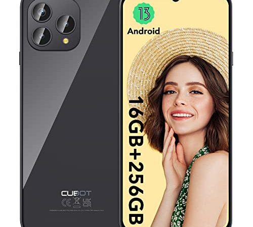 CUBOT P80 – 6,5-Zoll-FHD+-Smartphone, 8 GB und 256 GB, 48-MP-Dreifachkamera, 5200-mAh-Akku, Android 13, OctaCore-Prozessor, Farbe Schwarz