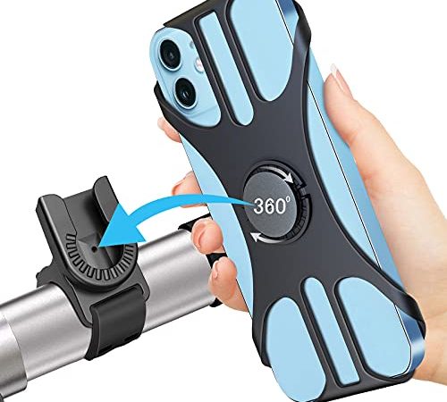 Deerfun Handyhalterung Fahrrad, Universal Handyhalter Motorrad Abnehmbar 360°Verstellbare Fahrrad Handyhalterung für 4,0-6,7 Zoll Smartphone (Gray)