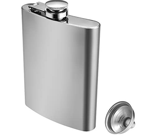 Edelstahl Flachmann,Hip Flask,Flachmänner - und Trichter,8oz.227 ml,1 Stück