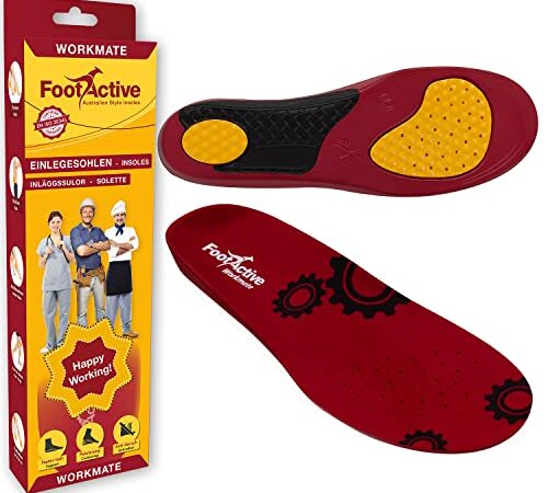 FootActive WORKMATE - Ideal für Alltag und Beruf - Schützt Ihre Füße auf harten Oberflächen, Rot, 44 - 46 (Large)