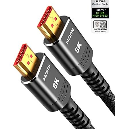 Highwings 8K 4K HDMI Kabel 3meter Zertifiziertes, HDMI 2.1 Kabel 48Gbps Ultra Highspeed 8K 60Hz 4K 120Hz 7680P eARC HDCP 2.2&2.3 DTS:X Dynamische HDR Dolby Atmos Kompatibel mit PS5 X-BOX HDTV Monitor