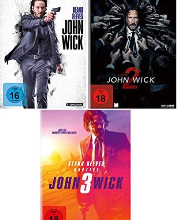 John Wick 1 + Kapitel 2 + Kapitel 3 im Set - Deutsche Originalware [3 DVDs]