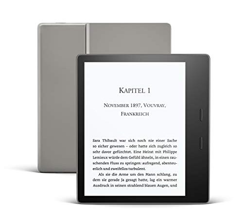 Kindle Oasis, Leselicht mit verstellbarer Farbtemperatur, wasserfest, 32 GB, WLAN, Grafit