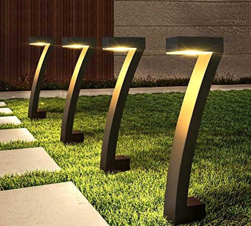 KOOPER Solarlampen für Außen Garten, 4 Pack Stilvoll Solarleuchten Garten Extrem Hell mit 800 mAh Batterie, IP65 Wasserdicht Solar Gartenleuchten Auto Ein/Aus für Aussen Gartendeko Terrasse Weg Hof