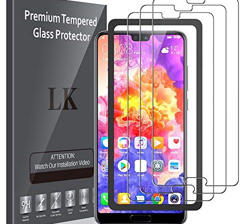 LK Panzer Schutz Glas Schutzfolie Kompatibel mit Huawei P20, 3 Stück Huawei P20 Displayolie,[9H Härte], [Ultra-HD], [Anti-Kratz], [Anti-Blasenfrei], [ Einfach Installieren],[3+3 Stück ]