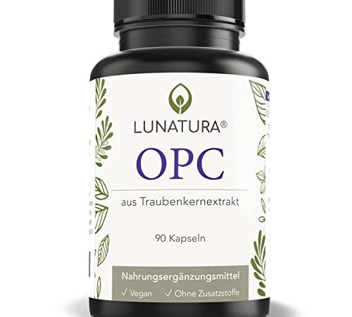 Lunatura OPC Traubenkernextrakt I 90 vegane OPC-Kapseln I 1283mg Extrakt mit 770mg OPC I aus französischen Weintrauben I Premium Qualität I natürliche Inhaltsstoffe & frei von Zusatzstoffen