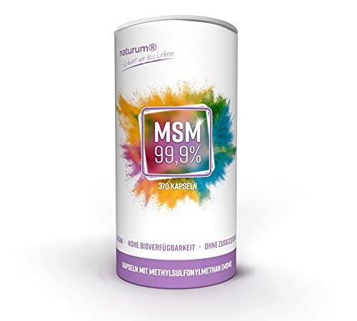 MSM 370 laborgeprüfte Kapseln reines Methylsulfonylmethan - organischer Schwefel u.a. für Gelenke* - Ohne Zusätze, hochdosiert, vegan, in Deutschland produziert