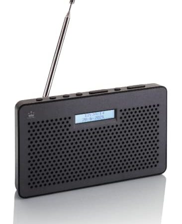 NEWTRO Tragbares DAB Radio (DAB+, UKW, Kopfhöreranschluss, zweizeiligem Display mit Hintergrundbeleuchtung, Senderspeicher, Teleskopantenne) schwarz/dunkelgrau