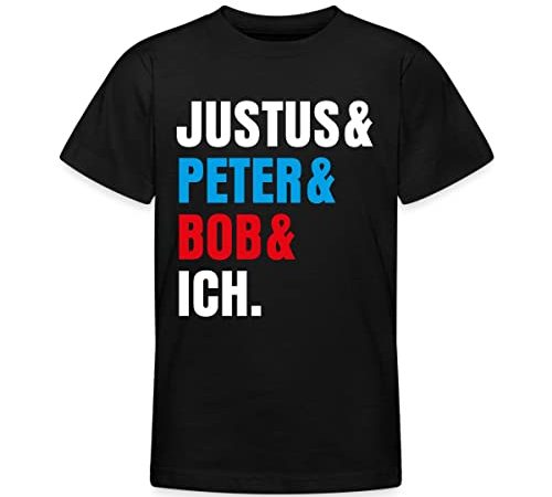 Spreadshirt Die DREI Fragezeichen Justus & Peter & Bob & Ich Teenager T-Shirt, 152-164