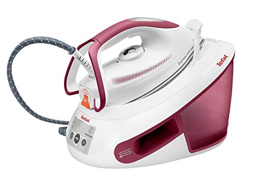 Tefal SV8012 Express Anti-Calc Dampfbügelstation | 2800 Watt | Dauerdampfmenge: 120 g/Min. | Dampfstoß: 400 g/Min. | Kapazität Wassertank: 1,8 Liter | Anti-Kalk-Kollektor | Weiß/Altrosa