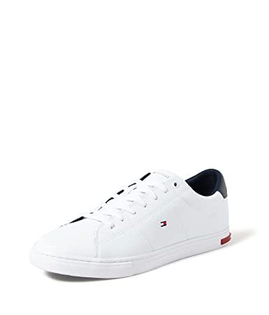 Tommy Hilfiger Herren Sneakers Essential Leather Detail Vulc, Weiß (White), 46