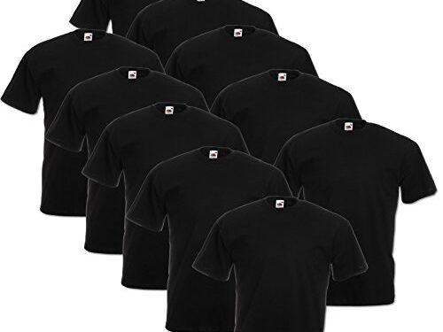 Fruit of the Loom 10er Pack Valueweight T-Shirt Größe S - 5XL T-Shirts in vielen Farben L,schwarz